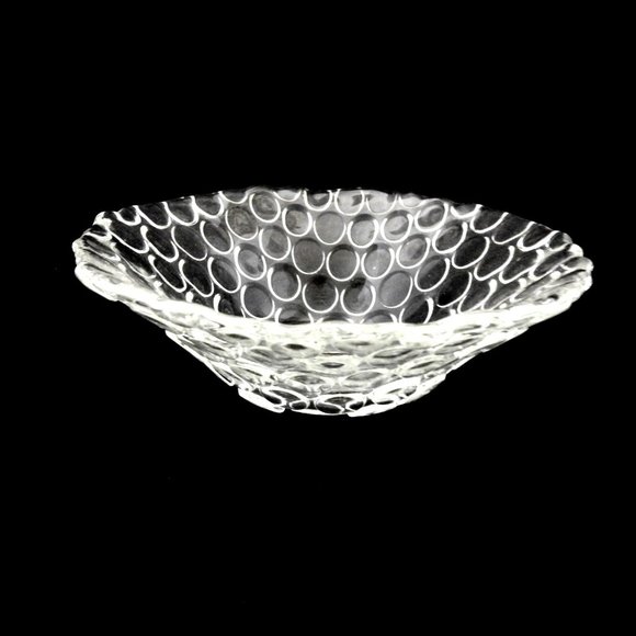 Coin Dot Hobnail Clear Glass Bowl Small - Picture 4 of 6